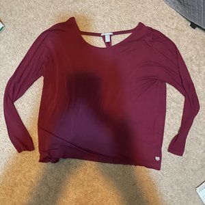 Forever 21 Burgundy Open Back Long Sleeve